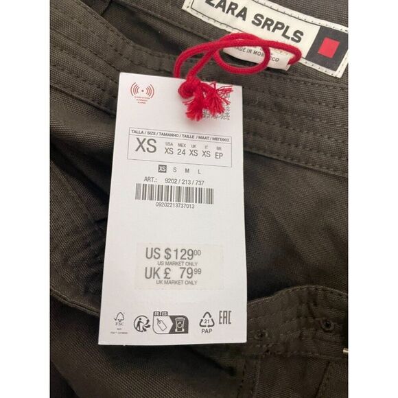 Zara SRPLS Womens Wrap Skirt Size XS Brown Midi Belted 9202/213 NWT - Picture 8 of 12